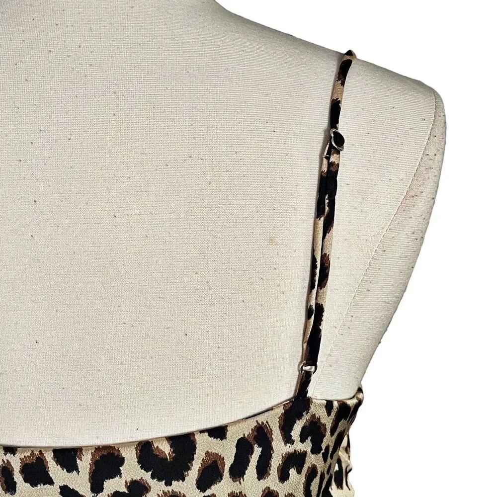 Gilli Cheetah Tank Cami Size M in Black and‎ Tan Adjustable Strap Lagenlook